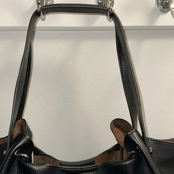 Sondra Roberts Squared Vegan Leather Tote Satchel Black Shoulder Bag Purse Large - Picture 2 of 12